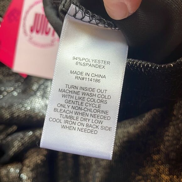 NWT Juicy Couture shine velour mid rise wide leg pants S - Picture 10 of 10